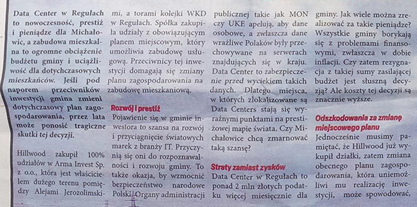 Gazeta z tekstem